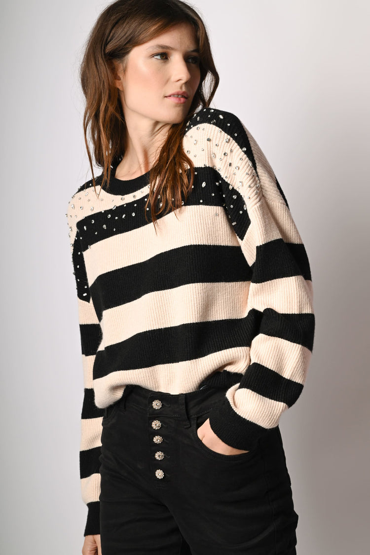 Pull a righe con strass