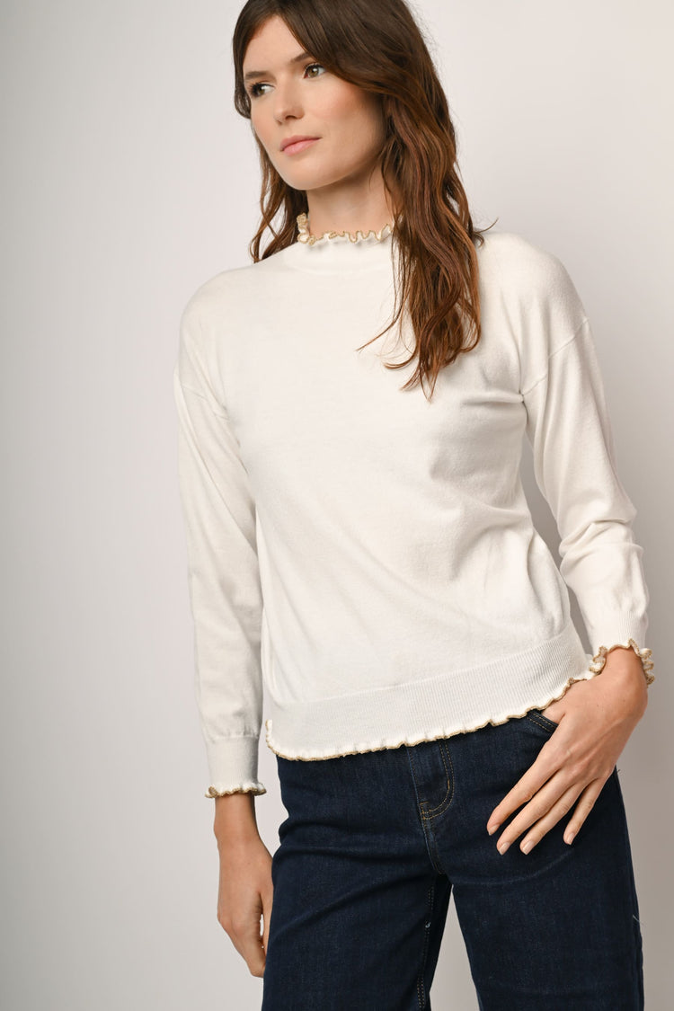 Lupetto con profili lurex ondulati