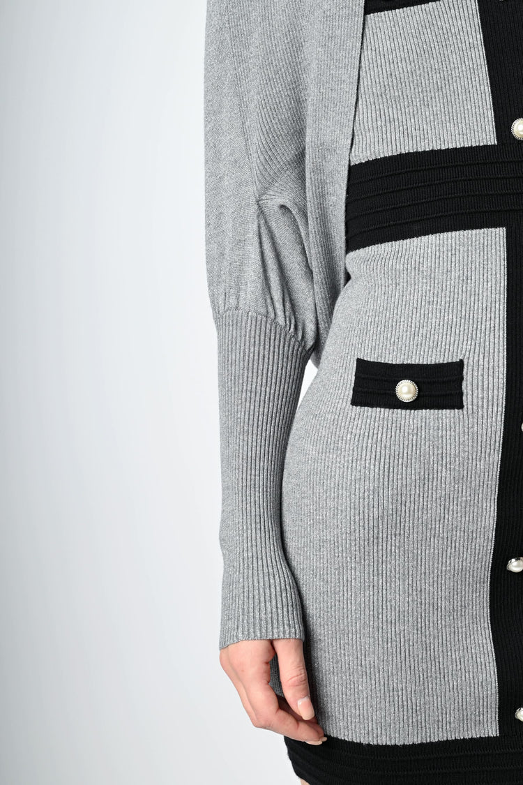 Cardigan arrotondato in maglia lurex