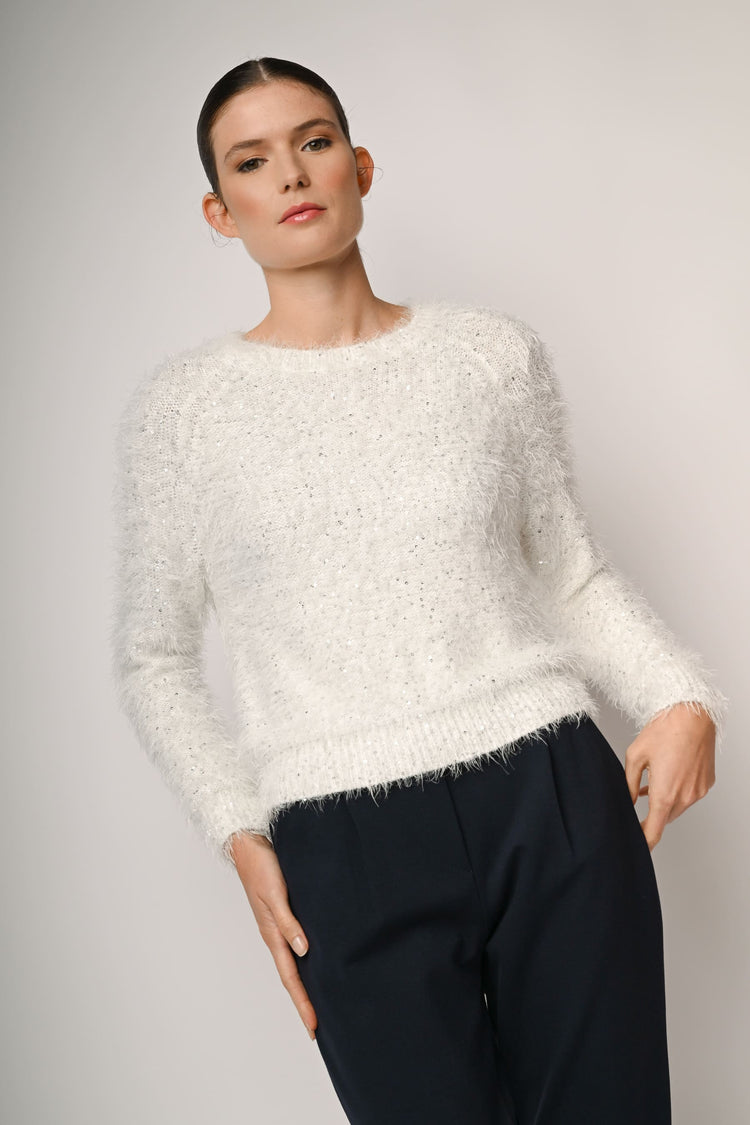 Pull in maglia morbida con paillettes