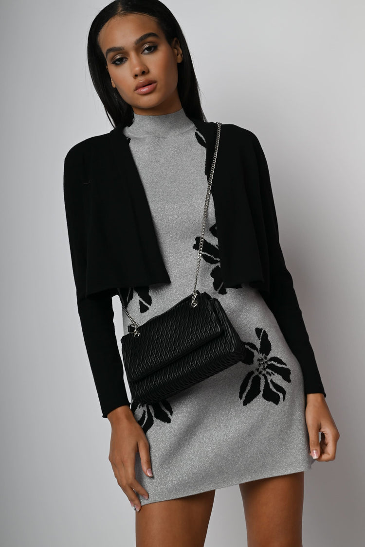 Mini abito in maglia jacquard a fiori