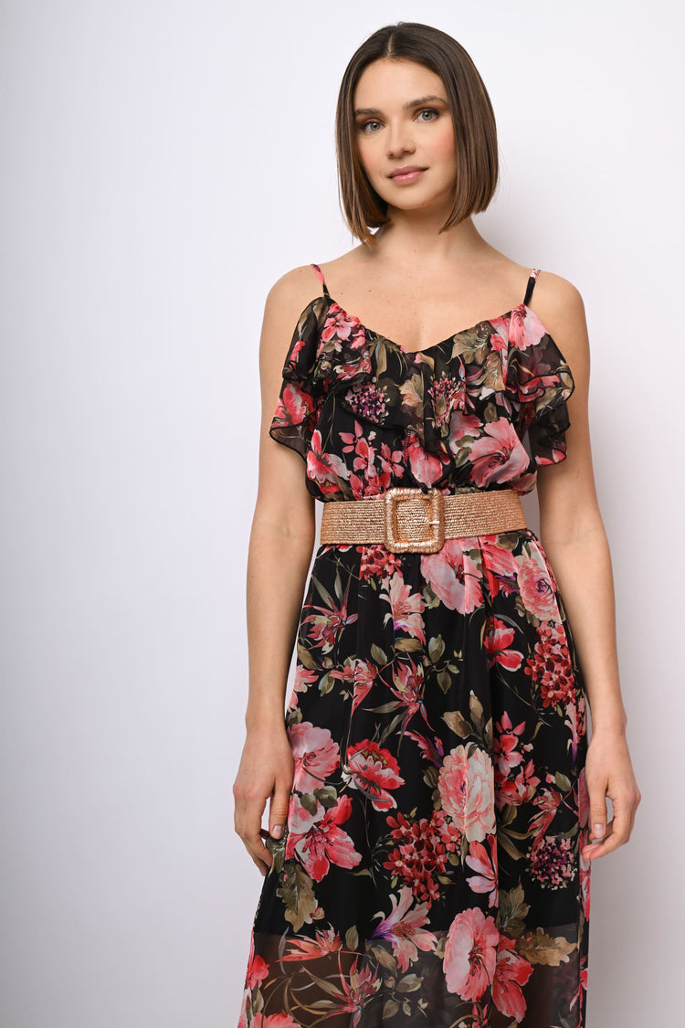 Abito lungo a stampa floreale