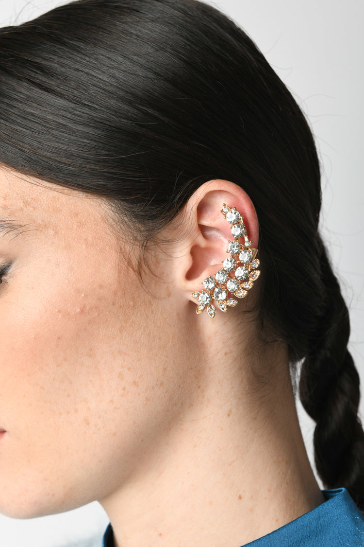 Orecchino singolo earcuff con strass