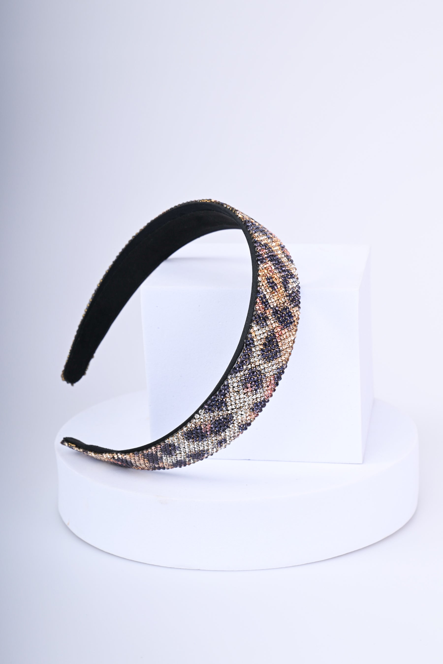 Cerchietto Largo Con Cristalli Turchesi – CULHEITE Fascia Per Capelli Barocco Fatta A Mano, Accessorio Elegante Per Donne E Ragazze (Bianco Tea Leaf)
