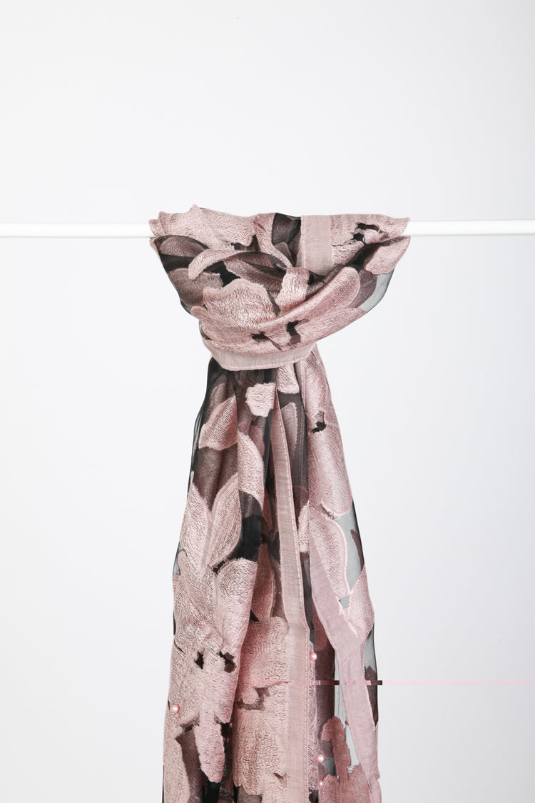 Stola in devoré con perline