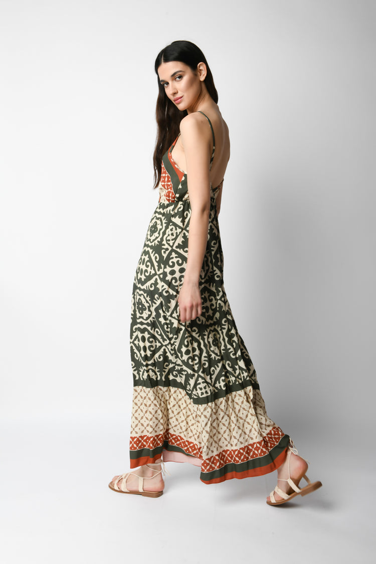 Abito lungo a stampa etnica