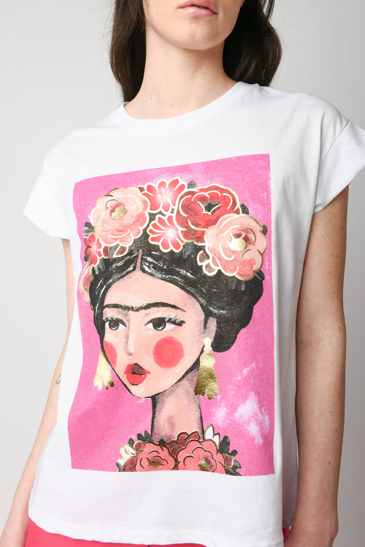 T-shirt a stampa Art in cotone