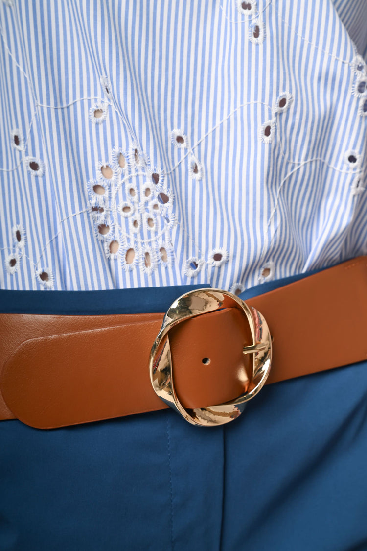 Cintura elastica con fibbia arrotondata