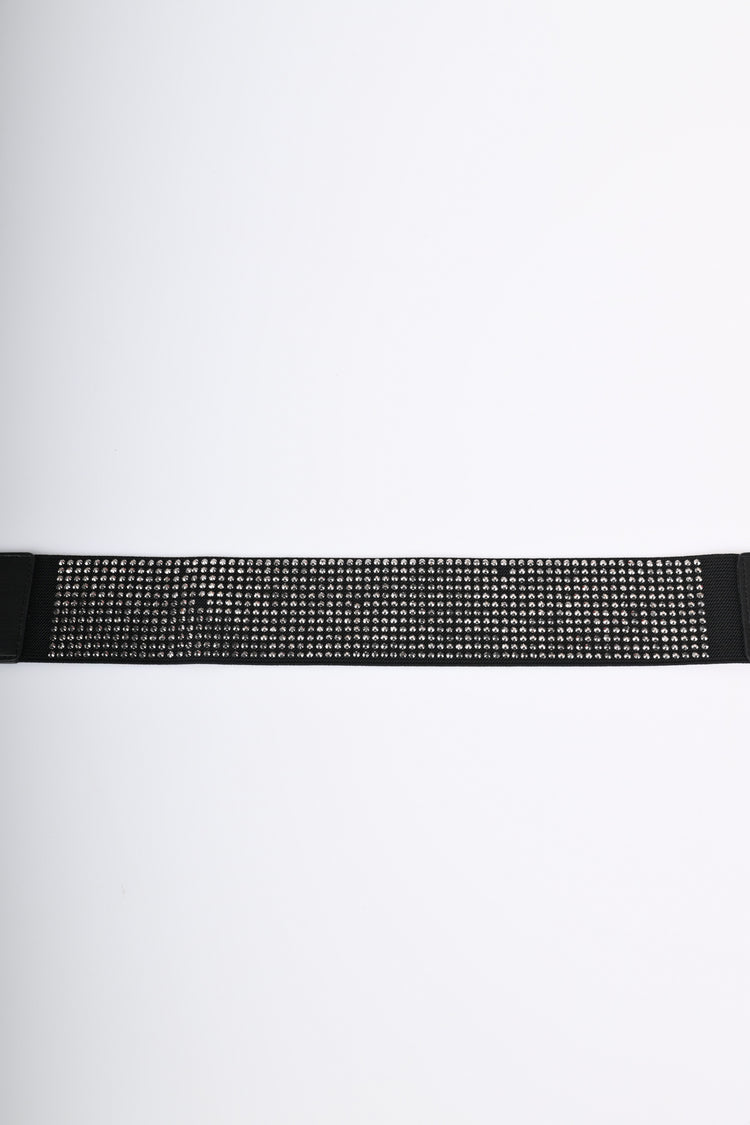 Cintura fibbia quadrata e strass