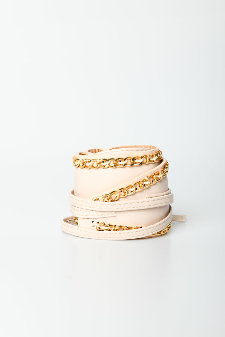 Cintura a fascia con catenelle