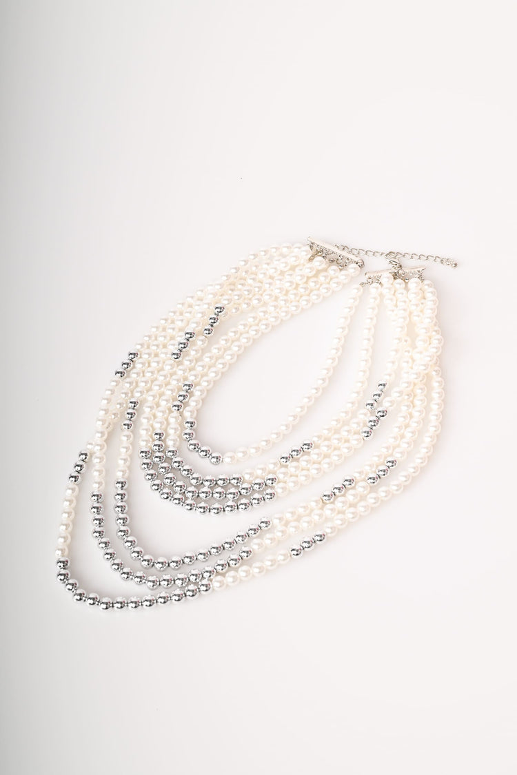 Collana multifili con perline