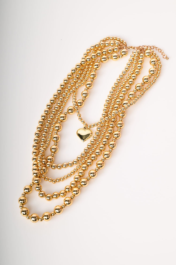 Collana multifili con cuore