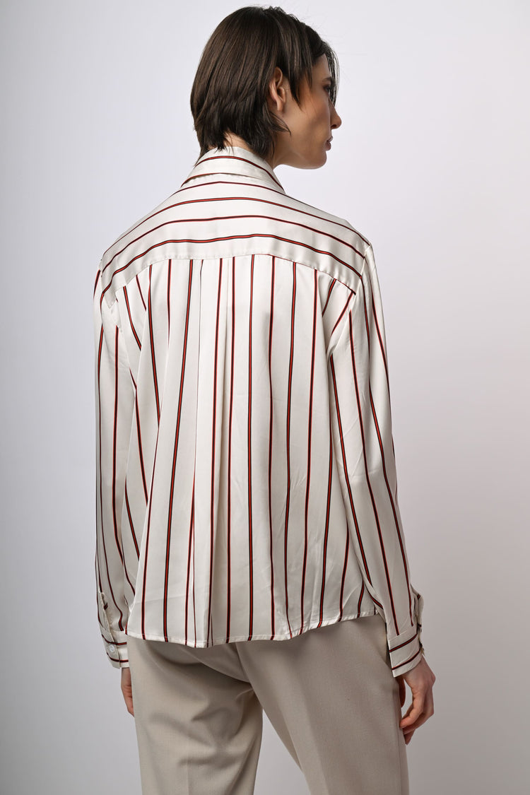 Camicia in raso a righe