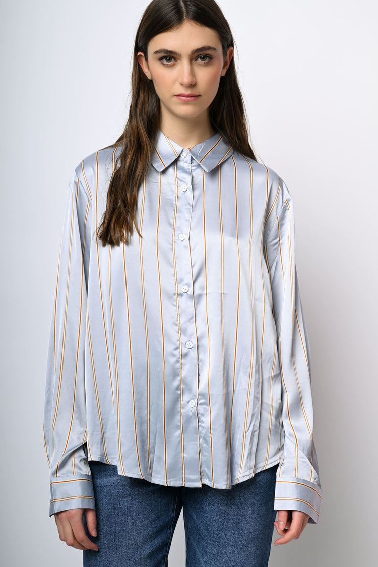 Camicia in raso a righe