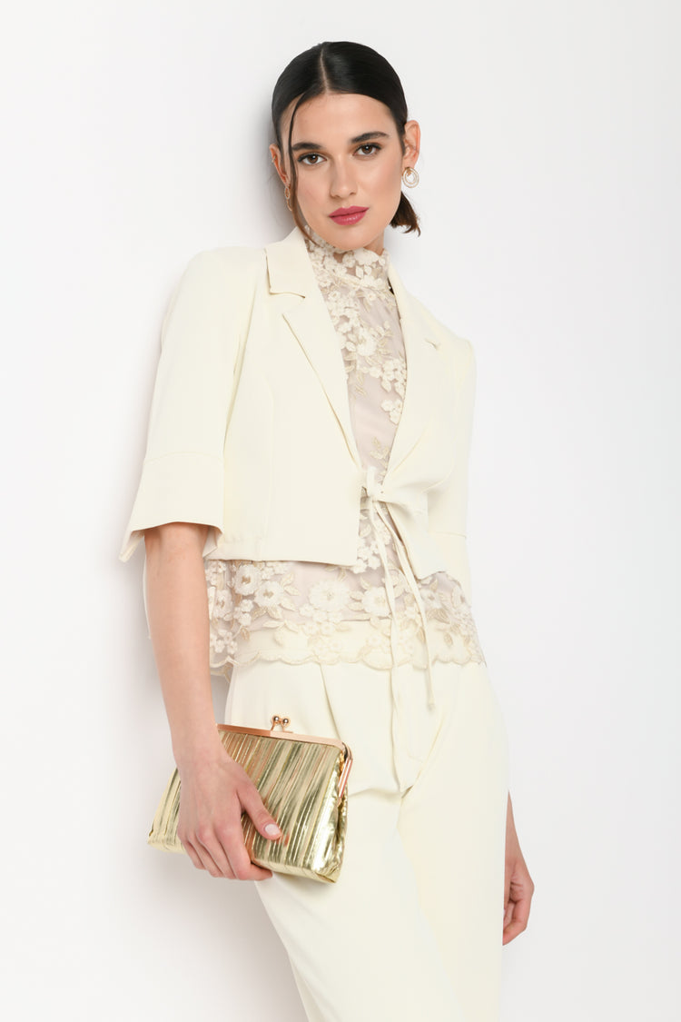 Clutch in similpelle goffrata