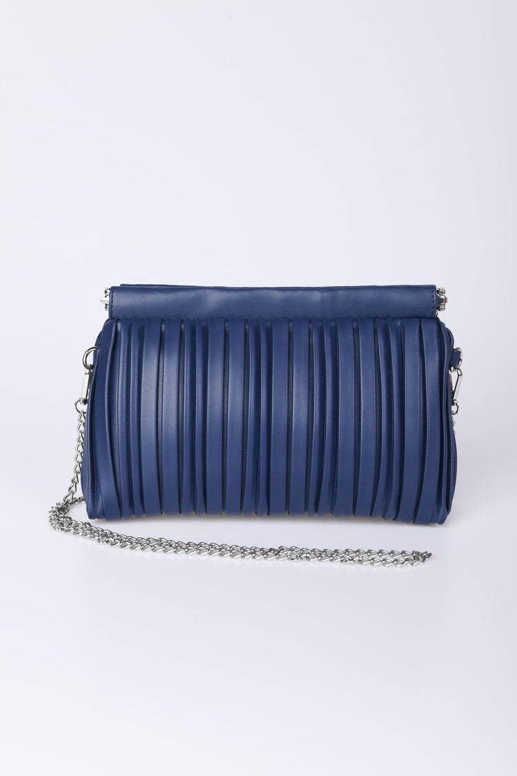 Pochette in similpelle plissé
