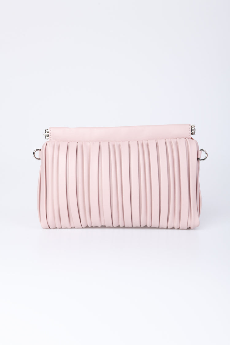 Pochette in similpelle plissé