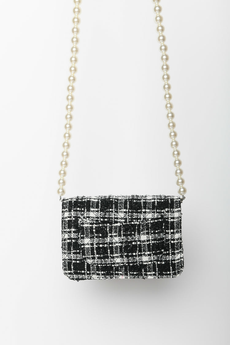 Borsa in check bouclé