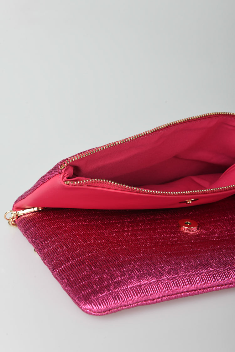 Pochette in raso increspato