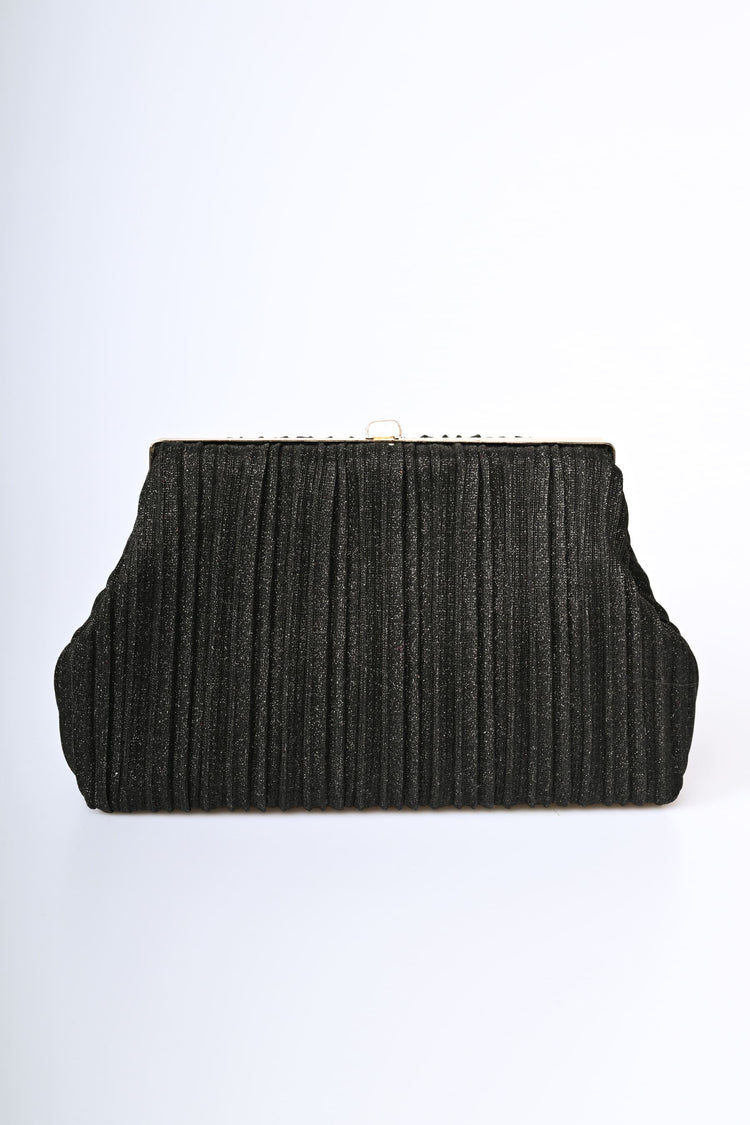 Pochette in plissé lamé