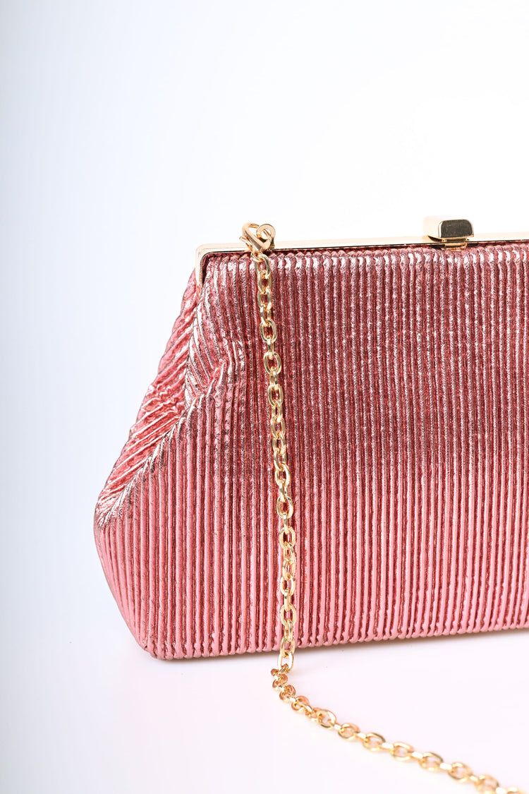 Pochette in plissé lamé