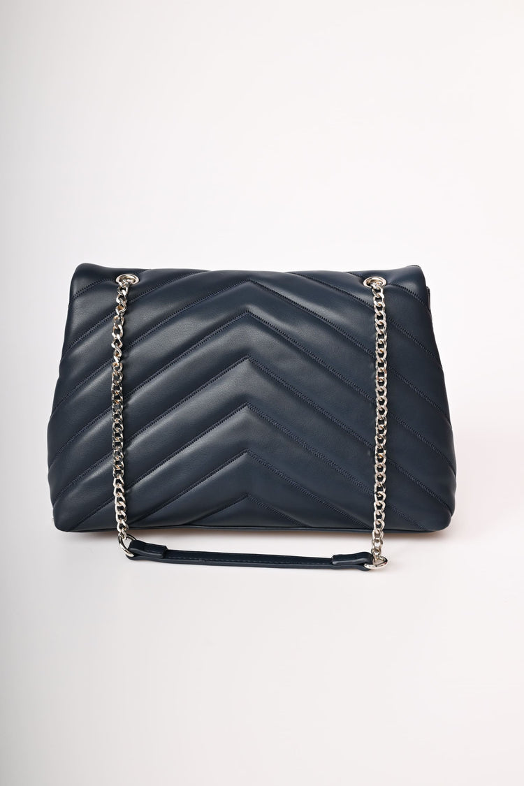 Borsa in similpelle trapuntata