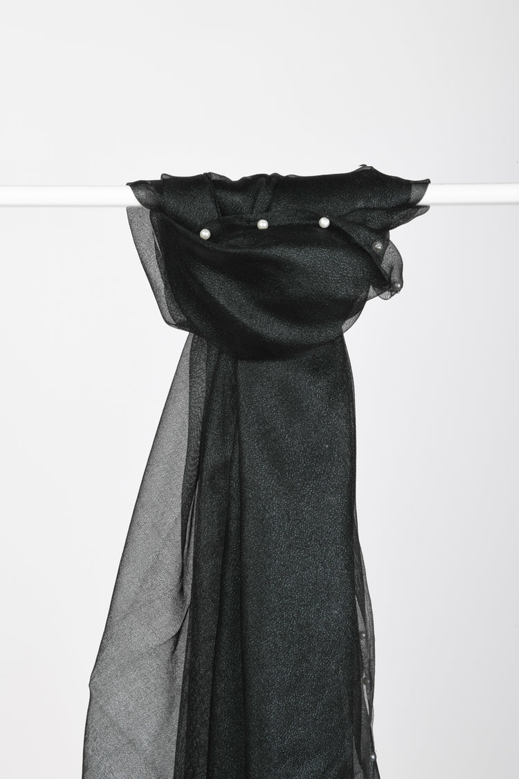 Stola in tulle con perline