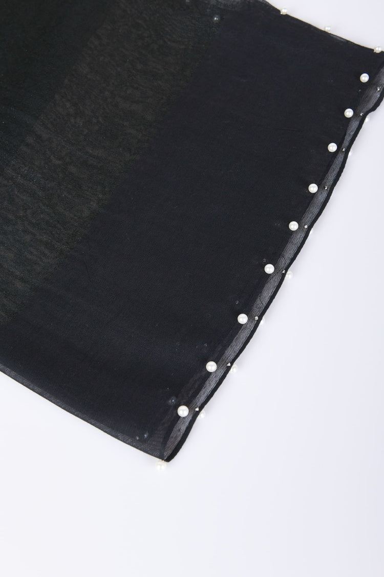 Sciarpa in chiffon con perline