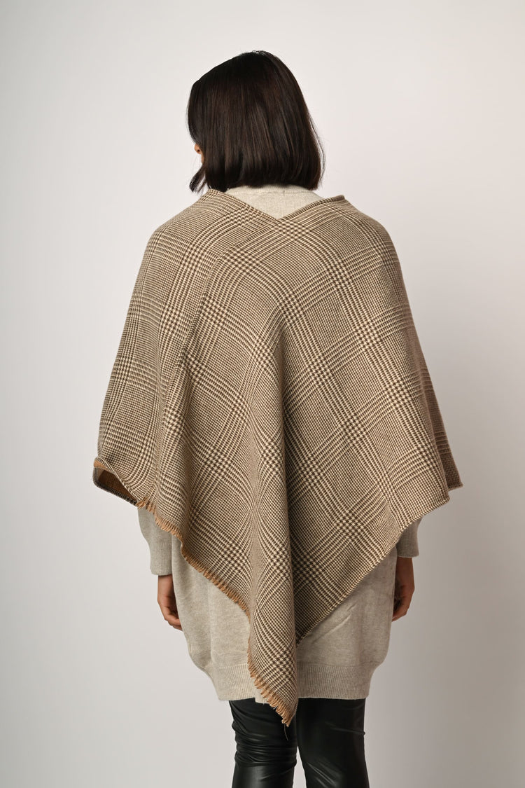 Poncho con motivo Principe di Galles