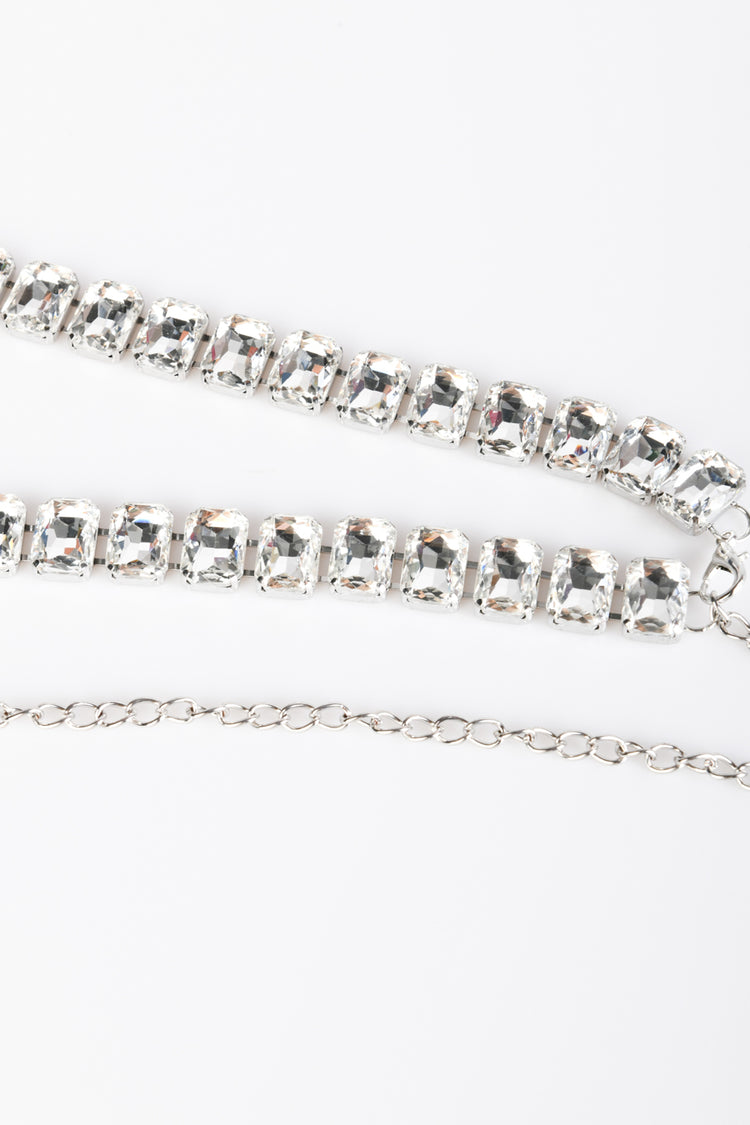 Cintura a catenella con strass