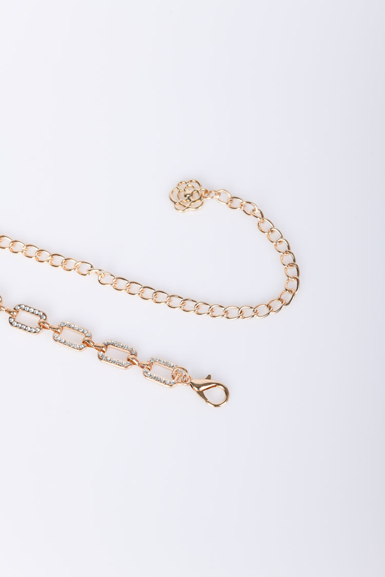 Cintura a catenella con strass