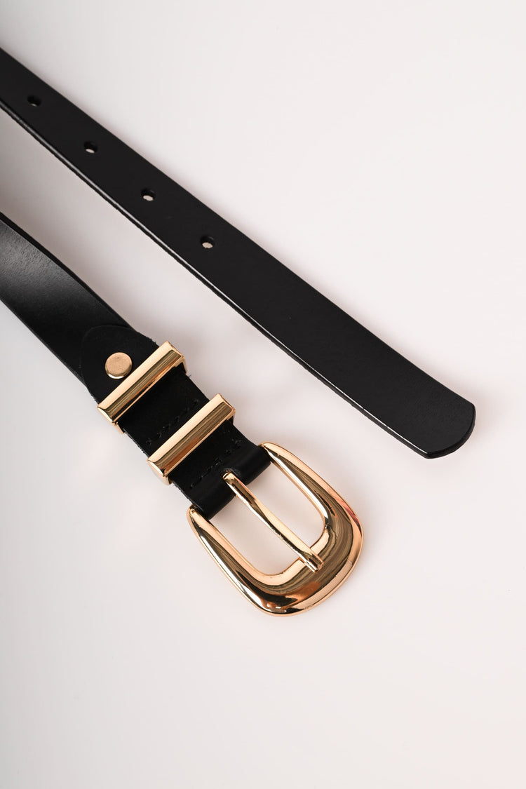 Cintura classica in pelle