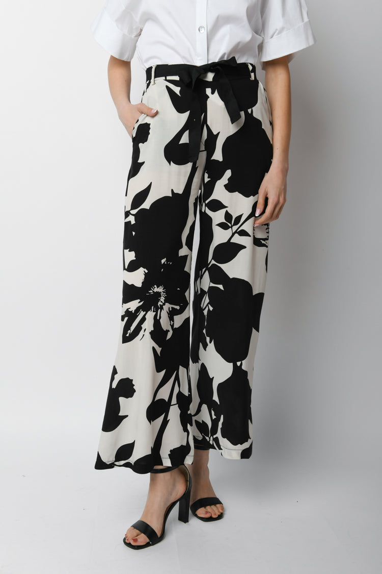 Pantaloni palazzo a stampa floreale