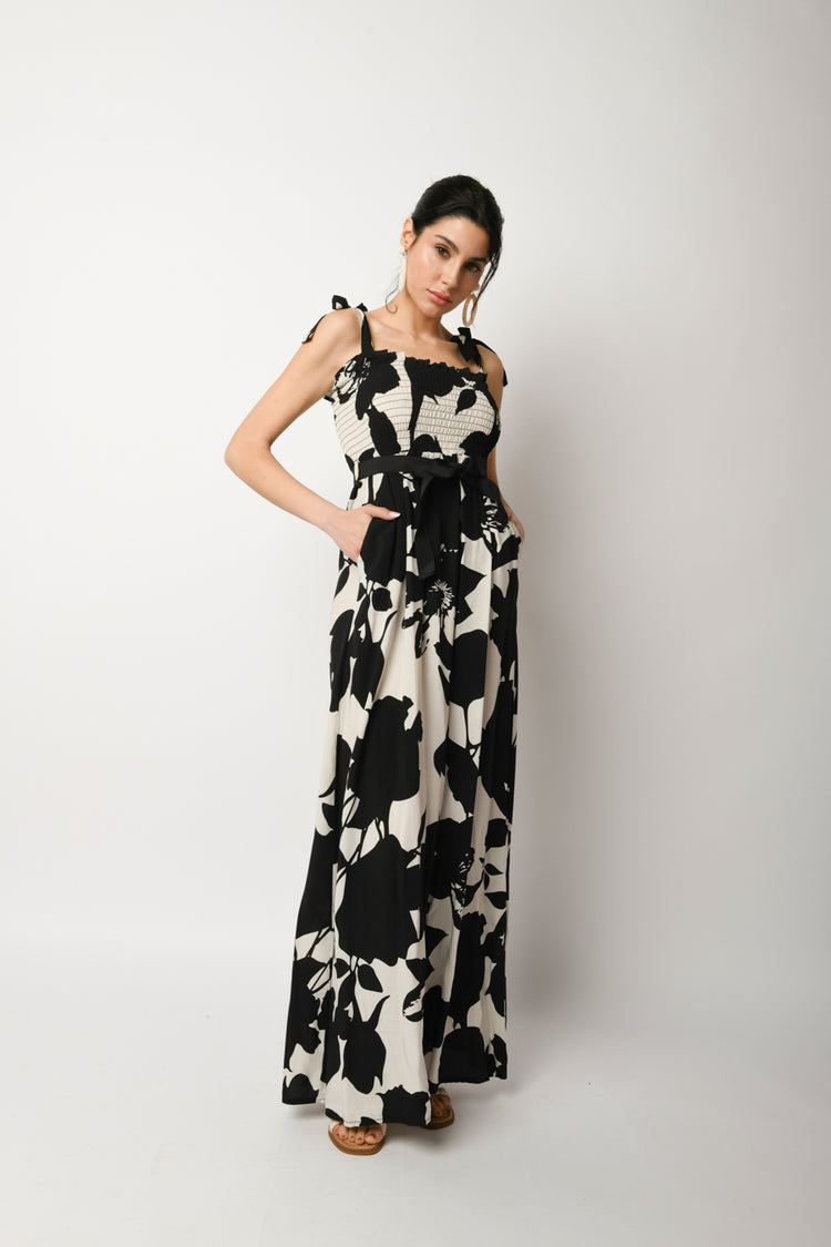 Abito lungo a stampa floreale