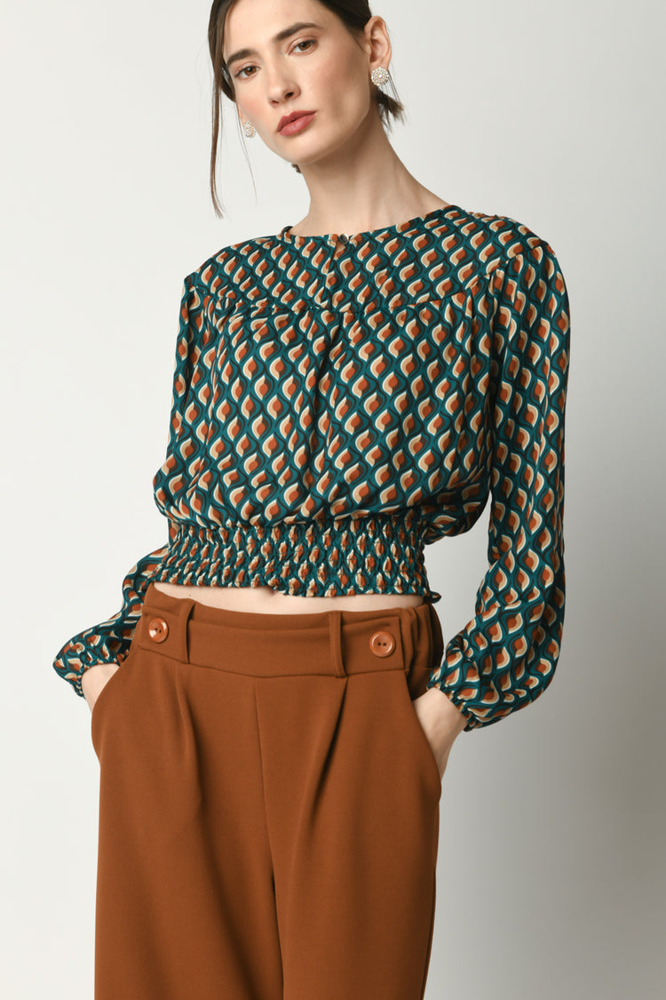 Blusa a stampa geometrica