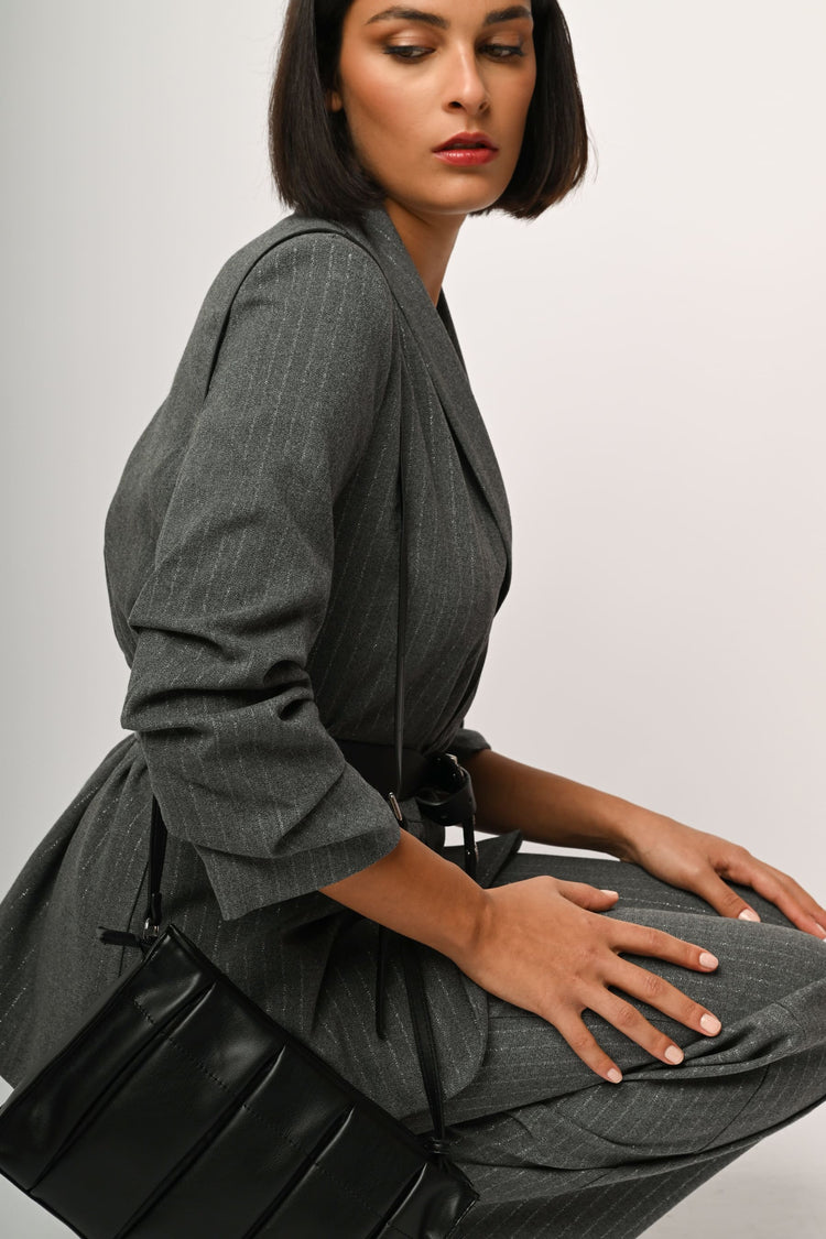 Blazer a stampa gessata lurex