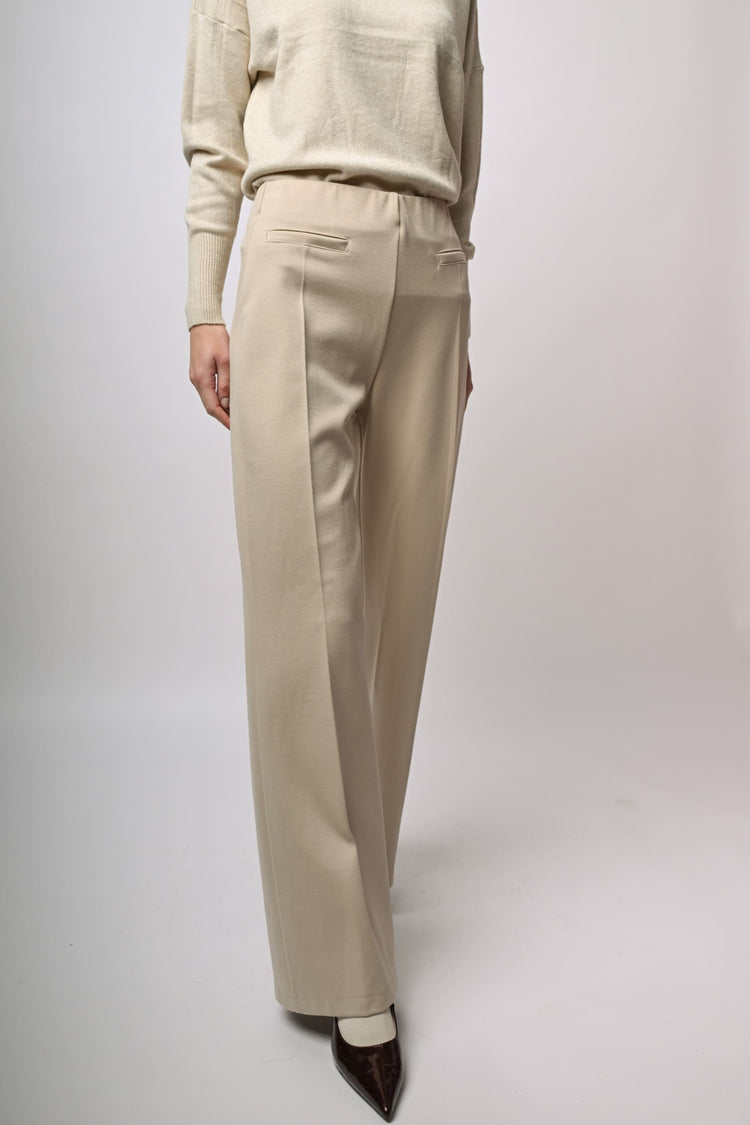 Pantaloni palazzo misto viscosa stretch