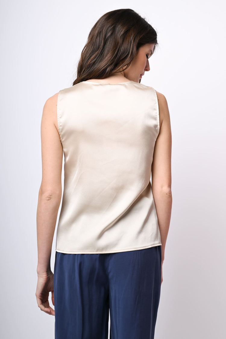 Top in raso con nodo