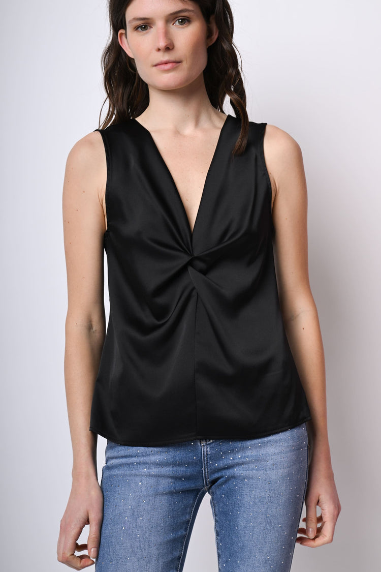 Top in raso con nodo