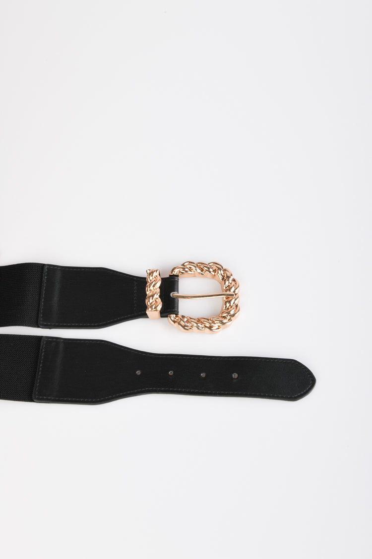 Cintura elastica con fibbia a intreccio