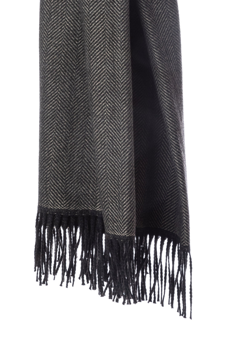 Sciarpa misto viscosa e lana chevron
