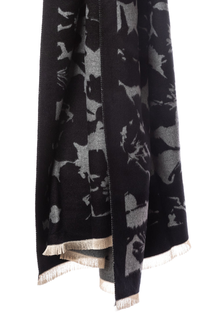 Sciarpa in jacquard floreale