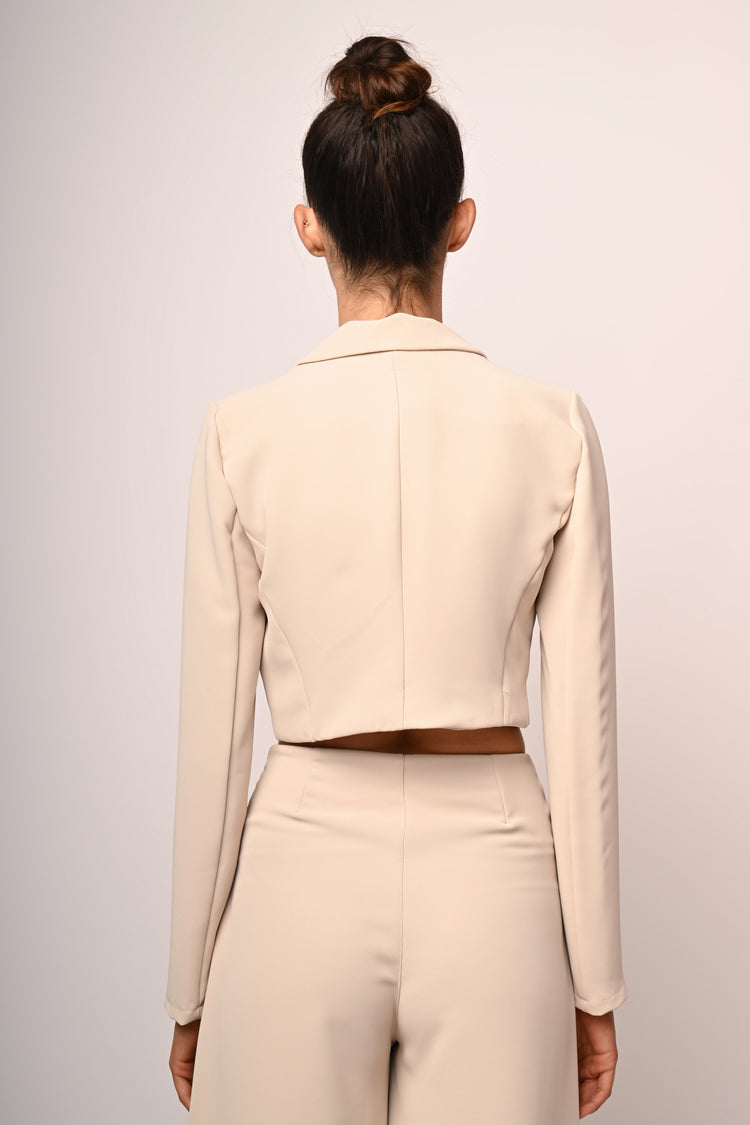 Blazer crop con laccetti