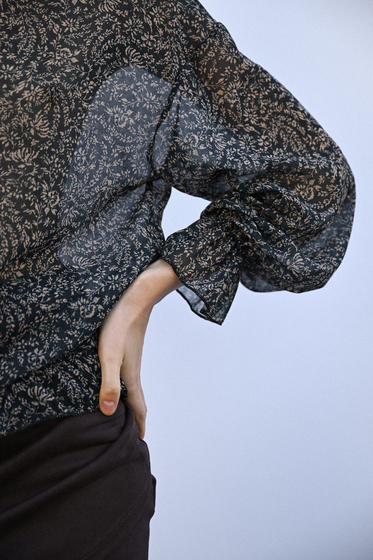 Blusa a stampa micro floreale