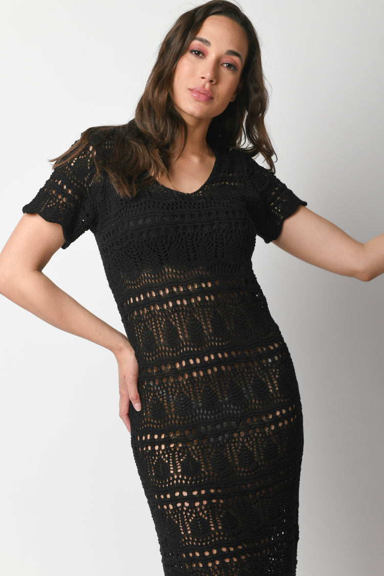 Abito lungo trafori con lurex