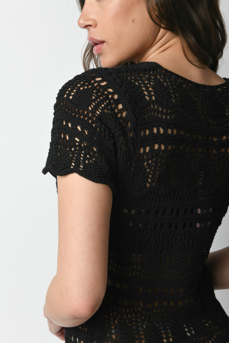 Abito lungo trafori con lurex