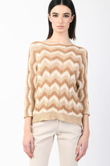 Pull in maglia lamé a zig-zag