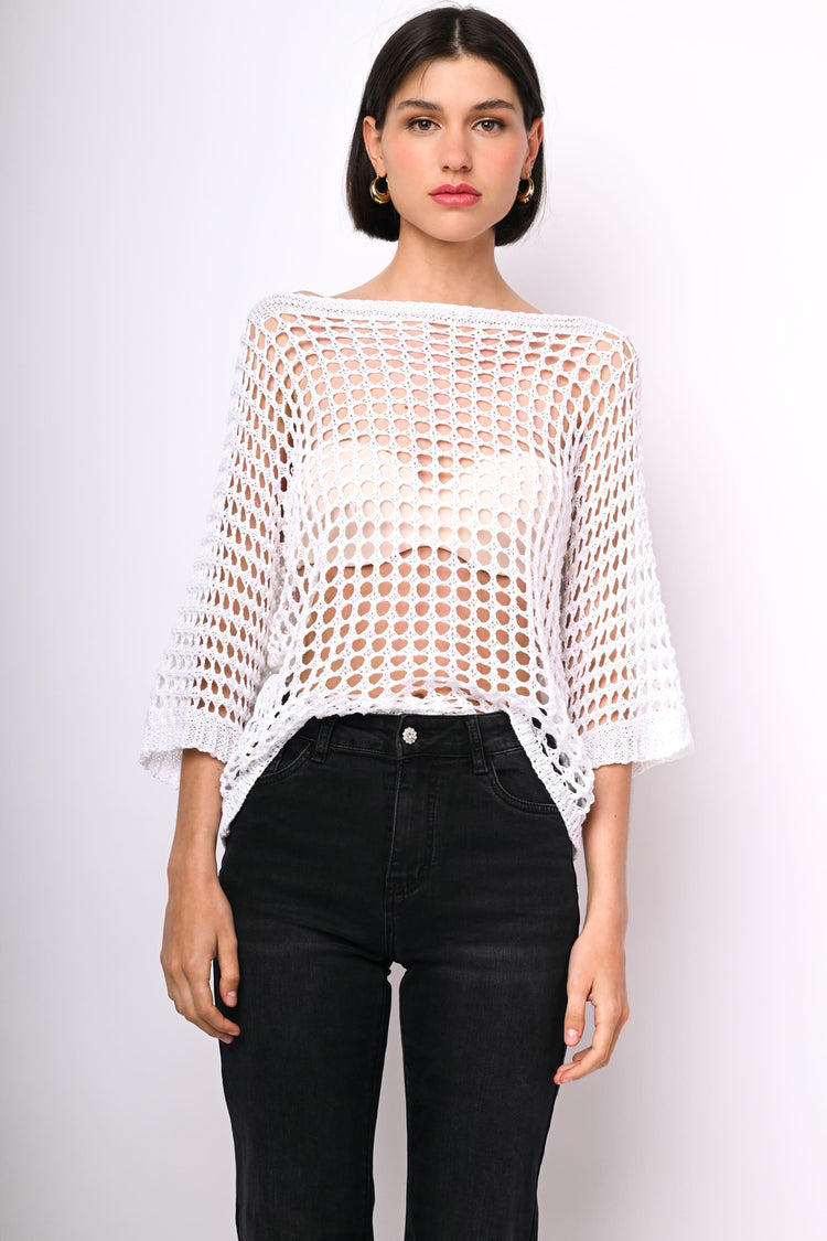 Pull in maglia crochet