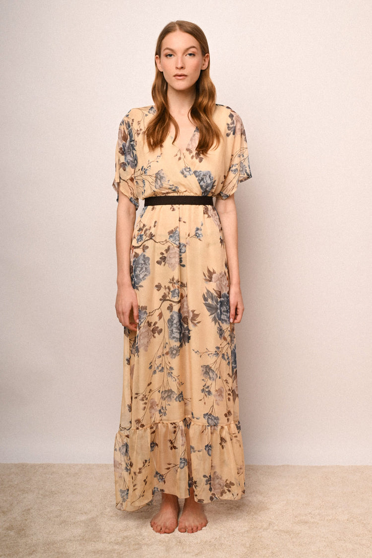Abito stampa fiore lungo
