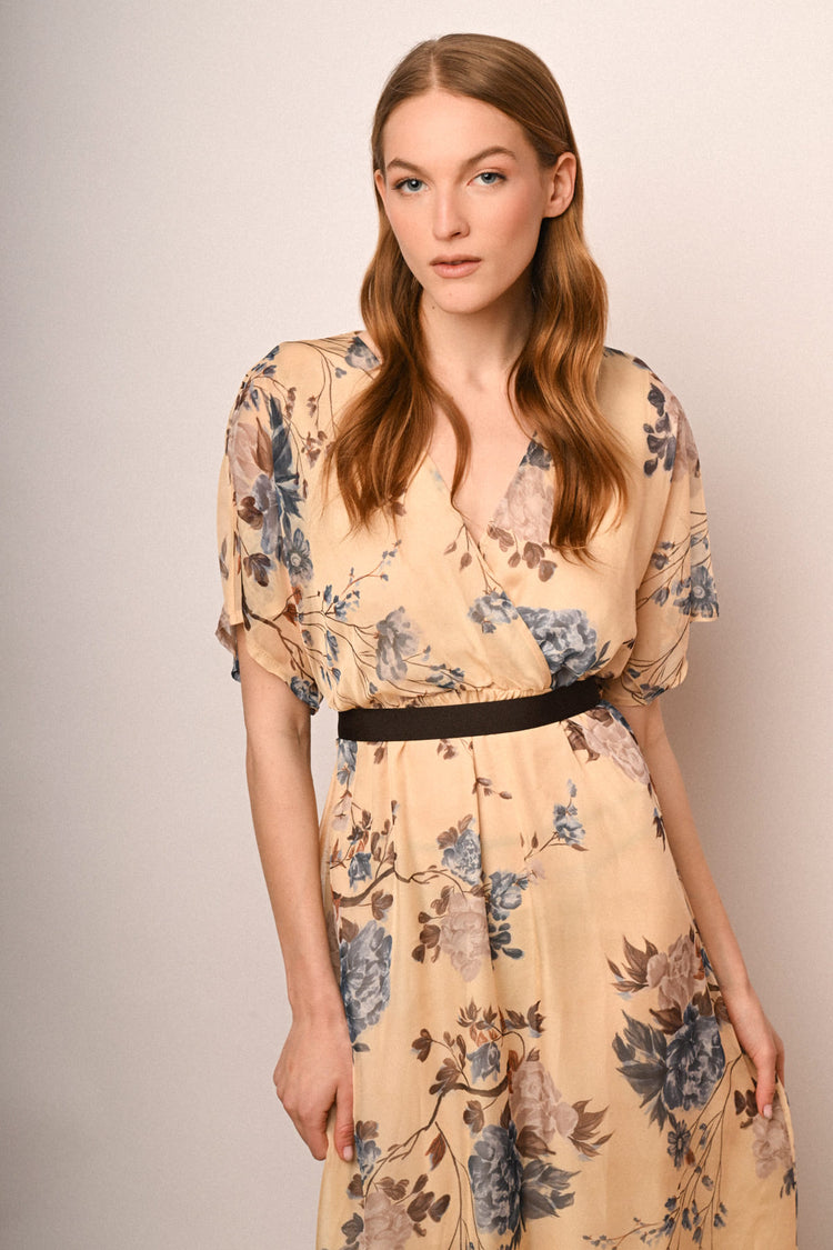 Abito stampa fiore lungo